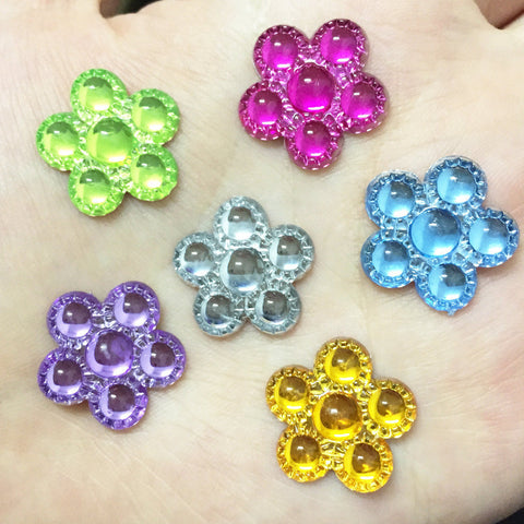 17mm Resin Mix Flower Flatback Scrapbooking